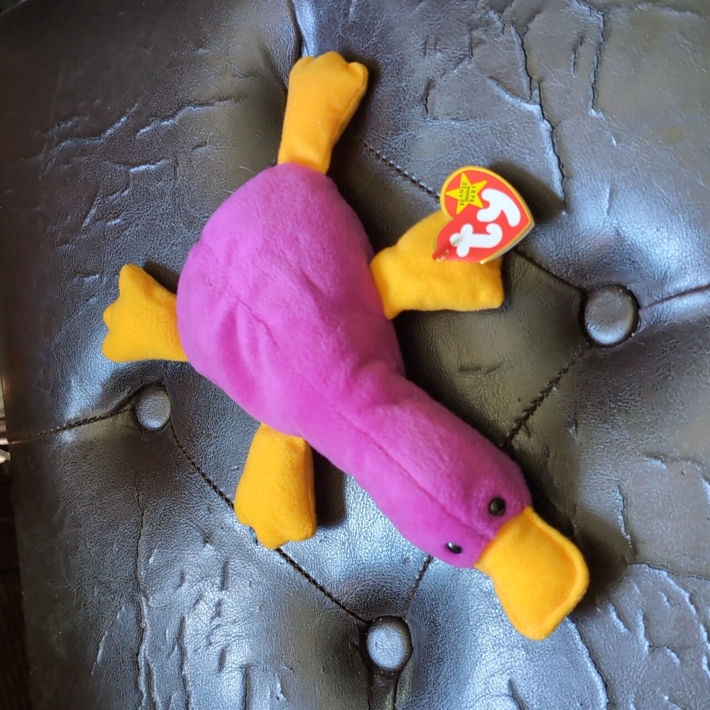 1993 Rare Beanie Baby Patti the Platypus with Teenie Beanie Babie